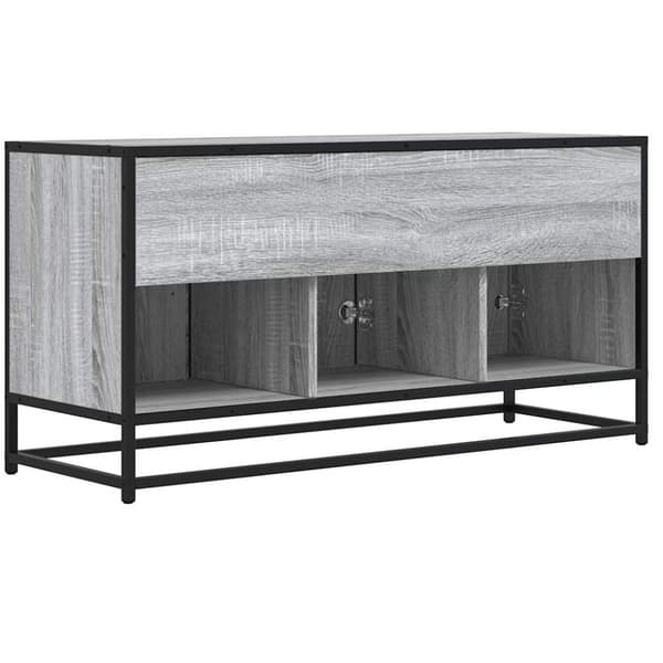 vidaXL tv-bord 100x35x50 cm konstrueret træ og metal grå sonoma-eg