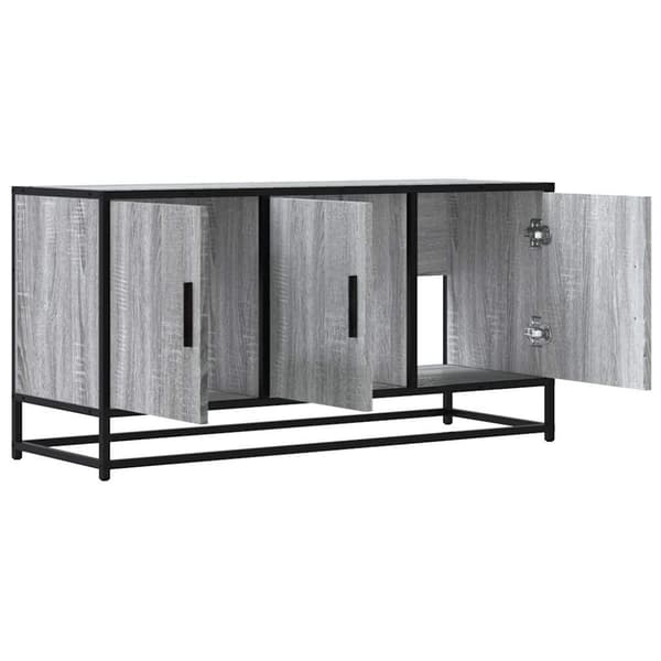 vidaXL tv-bord 100x35x50 cm konstrueret træ og metal grå sonoma-eg