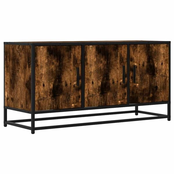 vidaXL tv-bord 100x35x50 cm konstrueret træ metal røget egetræsfarve