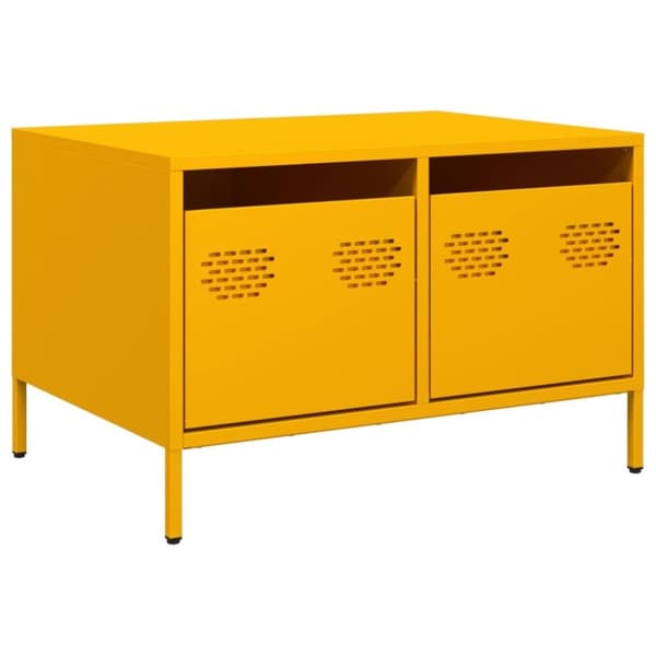 vidaXL tv-bord 68x50x43,5 cm koldvalset stål sennepsgul