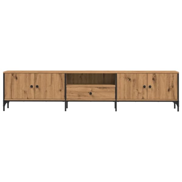 vidaXL TV-benk med skuff artisan eik 200x25x44 cm konstruert tre