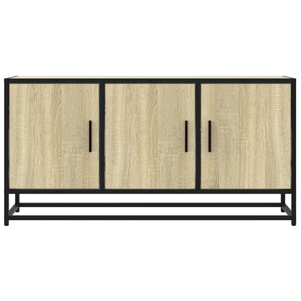 vidaXL TV-taso Sonoma-tammi 100x35x50 cm tekninen puu ja metalli