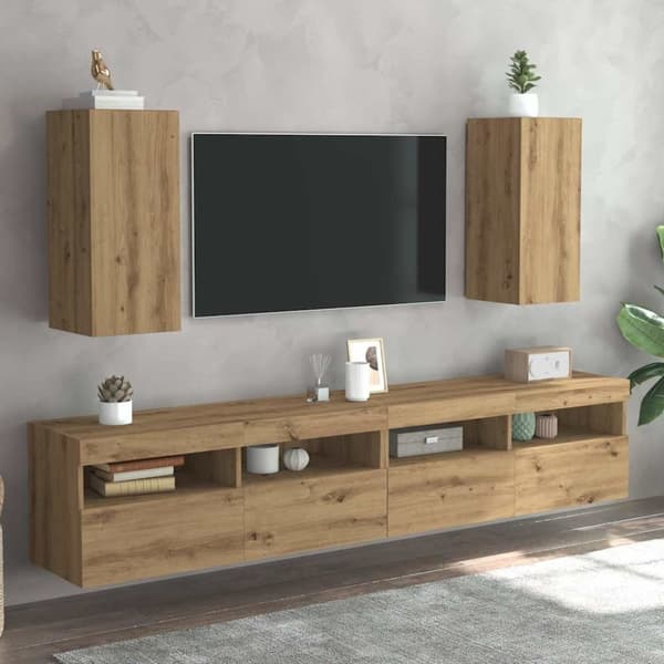 vidaXL Tv-skåp 2 st artisan ek 30,5x30x60 cm konstruerat trä