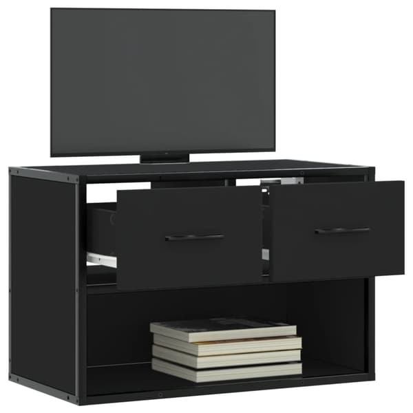 vidaXL TV-benk svart 60x31x39,5 cm konstruert tre og metall