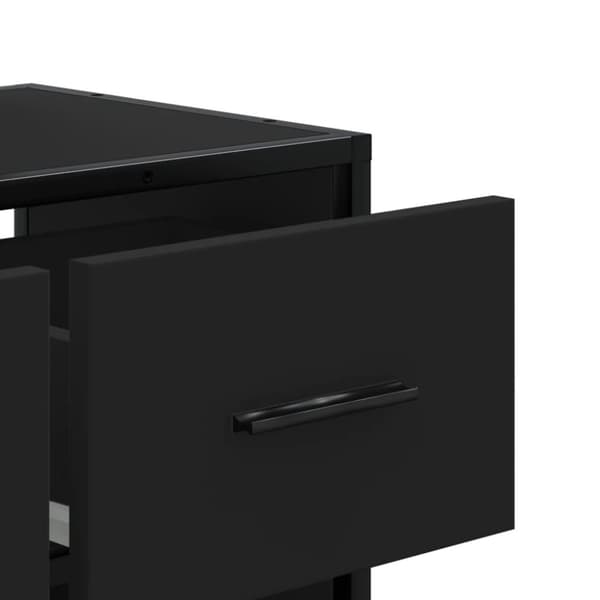 vidaXL TV-benk svart 60x31x39,5 cm konstruert tre og metall
