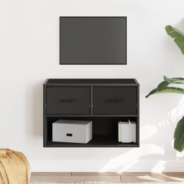 vidaXL TV-benk svart 60x31x39,5 cm konstruert tre og metall