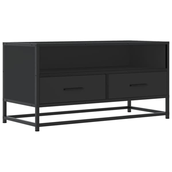 vidaXL TV-benk svart 80x34,5x40 cm konstruert tre og metall