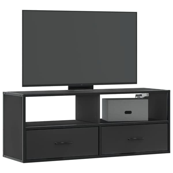 vidaXL tv-bord 100x31x39,5 cm konstrueret træ og metal sort