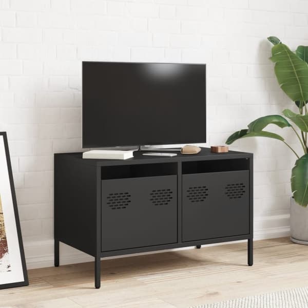 vidaXL tv-bord 68x39x43,5 cm koldvalset stål sort