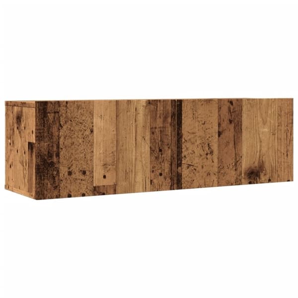 vidaXL TV-kaapit seinäkiinnitettävä 2 kpl vanha puu 100x30x30 cm