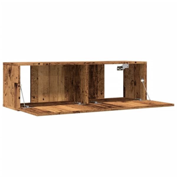 vidaXL TV-kaapit seinäkiinnitettävä 2 kpl vanha puu 100x30x30 cm