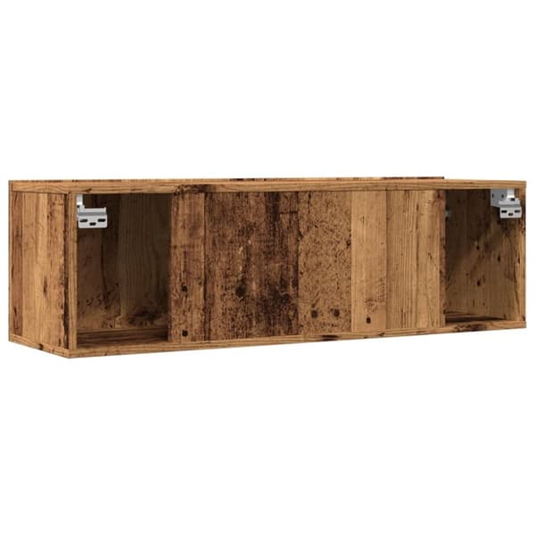 vidaXL TV-kaapit seinäkiinnitettävä 2 kpl vanha puu 100x30x30 cm