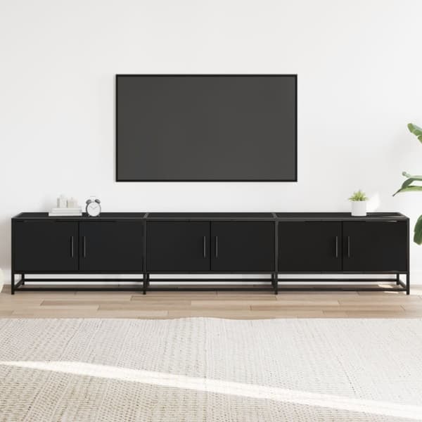 vidaXL TV-benk svart 210x35x41 cm konstruert tre