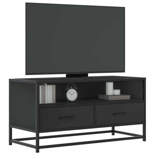 vidaXL tv-bord 80x34,5x40 cm konstrueret træ og metal sort