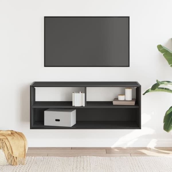 vidaXL TV-taso musta 100x31x39,5 cm tekninen puu ja metalli