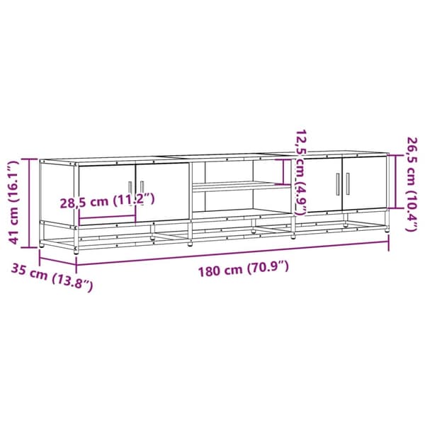 vidaXL Tv-bänk svart 180x35x41 cm konstruerat trä