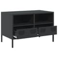 Miniatyrbilde 5 av 11: vidaXL TV-benk svart 68x39x43,5 cm kaldvalset stål