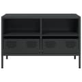 Miniatyrbilde 6 av 11: vidaXL TV-benk svart 68x39x43,5 cm kaldvalset stål