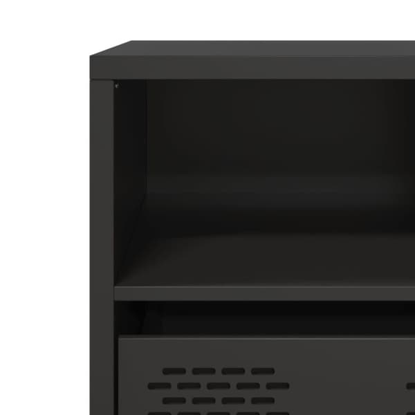 vidaXL TV-benk svart 68x39x43,5 cm kaldvalset stål