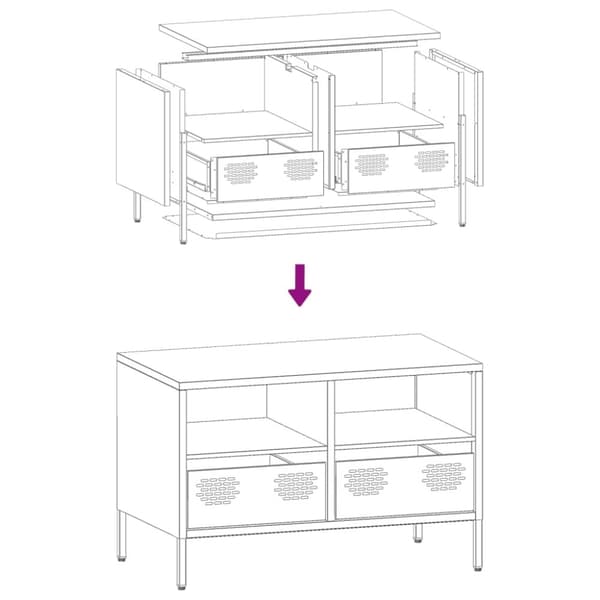 vidaXL TV-benk svart 68x39x43,5 cm kaldvalset stål