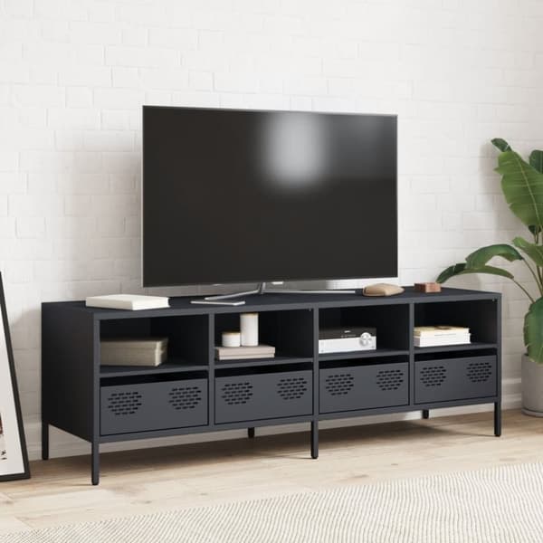vidaXL tv-bord 135x39x43,5 cm koldvalset stål antracitgrå