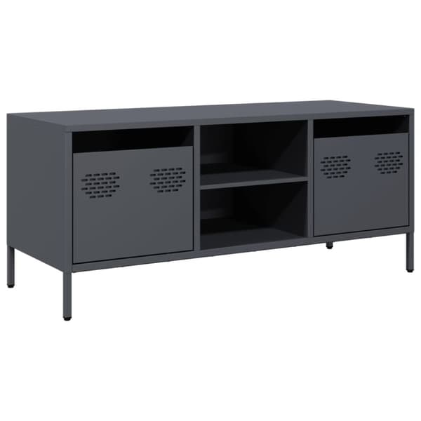 vidaXL TV-benk antrasitt 101,5x39x43,5 cm kaldvalset stål