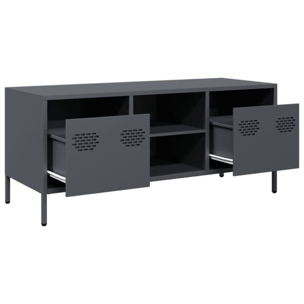 vidaXL TV-benk antrasitt 101,5x39x43,5 cm kaldvalset stål