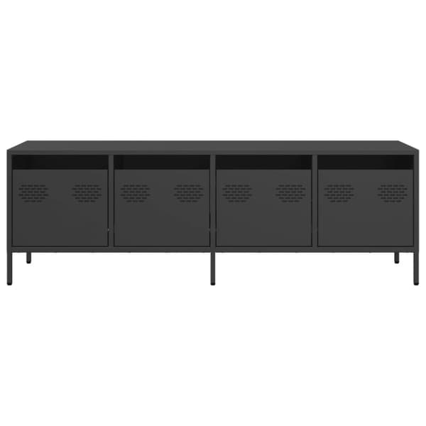 vidaXL TV-benk svart 135x39x43,5 cm kaldvalset stål
