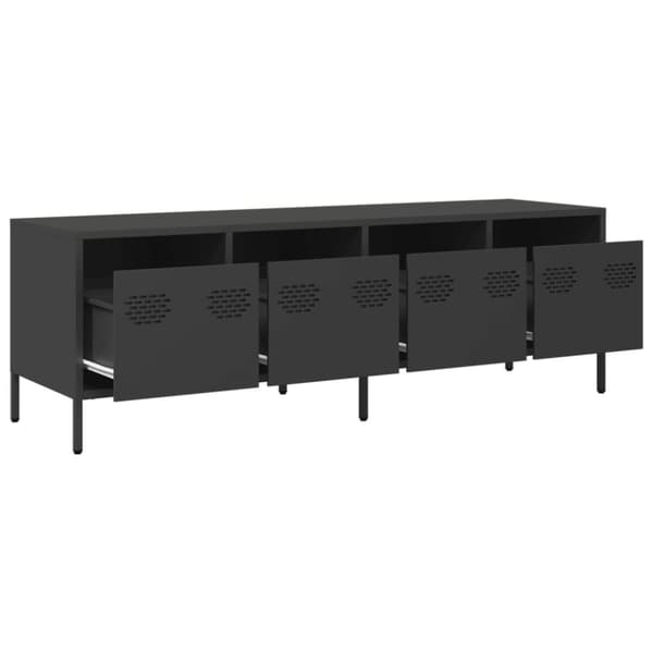 vidaXL TV-benk svart 135x39x43,5 cm kaldvalset stål