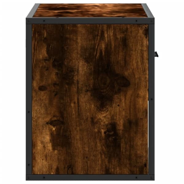 vidaXL TV-benk røkt eik 60x31x39,5 cm konstruert tre og metall
