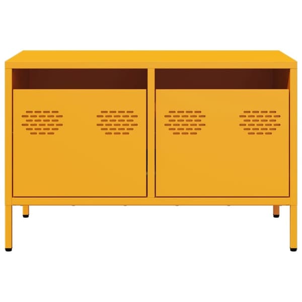 vidaXL TV-taso sinapinkeltainen 68x39x43,5 cm kylmävalssattu teräs
