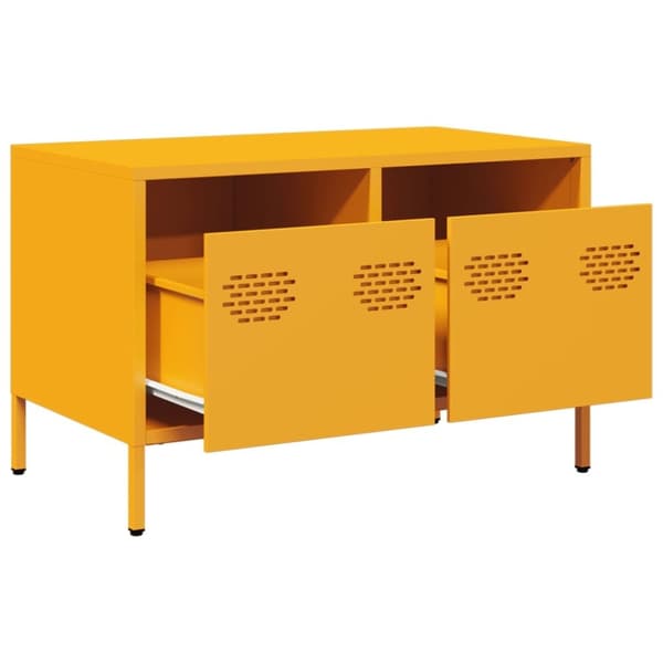 vidaXL TV-taso sinapinkeltainen 68x39x43,5 cm kylmävalssattu teräs