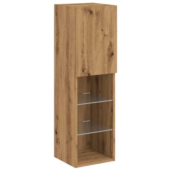 vidaXL Tv-bänk med LED-belysning artisian ek 30,5x30x102 cm