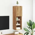 Miniatyrbild 5 av 11: vidaXL Tv-bänk med LED-belysning artisian ek 30,5x30x102 cm