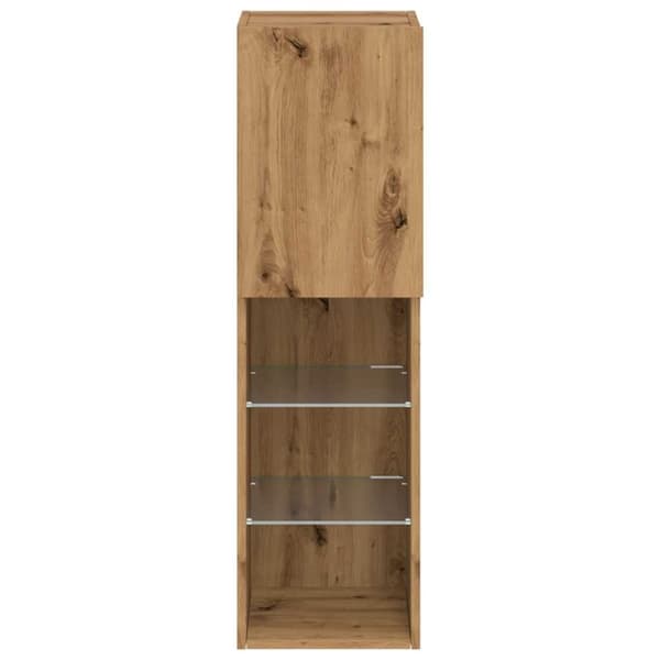 vidaXL Tv-bänk med LED-belysning artisian ek 30,5x30x102 cm