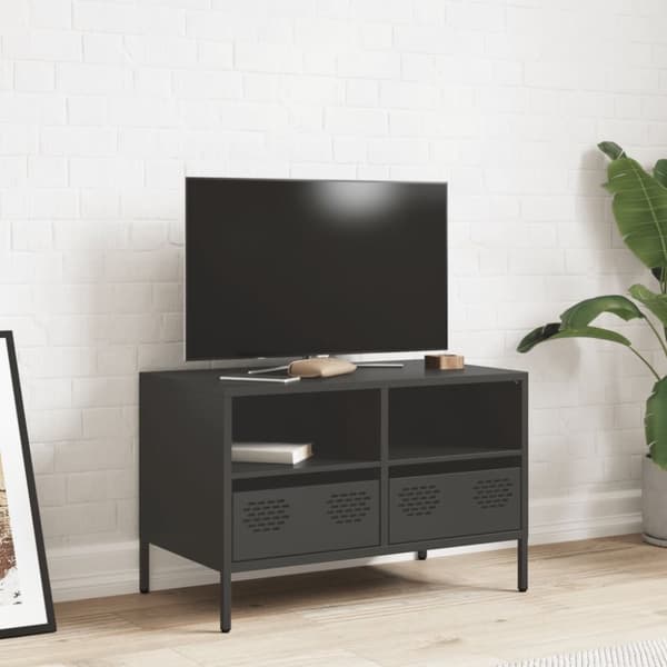 vidaXL TV-taso musta 68x39x43,5 cm kylmävalssattu teräs