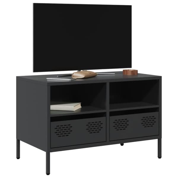 vidaXL TV-taso musta 68x39x43,5 cm kylmävalssattu teräs