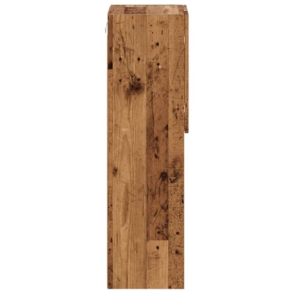 vidaXL TV-benk med LED-lys gammelt tre 30,5x30x102 cm