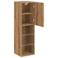 Miniatyrbillede 8 af 11: vidaXL tv-borde med LED-lys 2 stk. 30,5x30x102 cm egetræsfarve