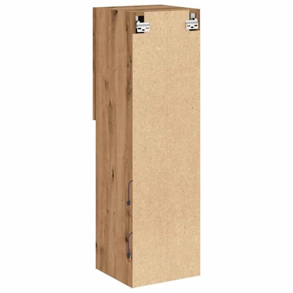 vidaXL tv-borde med LED-lys 2 stk. 30,5x30x102 cm egetræsfarve