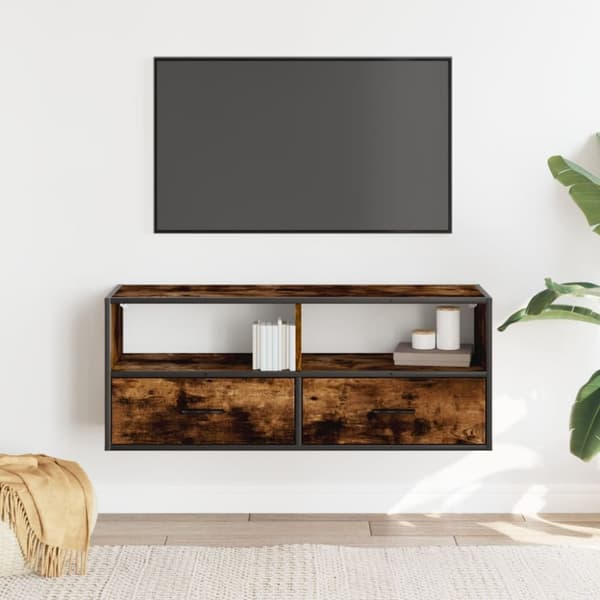 vidaXL TV-taso savutammi 100x31x39,5 cm tekninen puu ja metalli