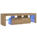 Miniatyrbilde 4 av 11: vidaXL TV-benk med LED-lys artisan eik 140x36,5x40 cm konstruert tre