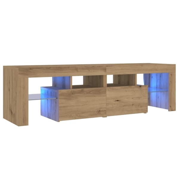 vidaXL TV-benk med LED-lys artisan eik 140x36,5x40 cm konstruert tre