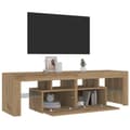Miniatyrbilde 6 av 11: vidaXL TV-benk med LED-lys artisan eik 140x36,5x40 cm konstruert tre