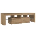 Miniatyrbilde 7 av 11: vidaXL TV-benk med LED-lys artisan eik 140x36,5x40 cm konstruert tre