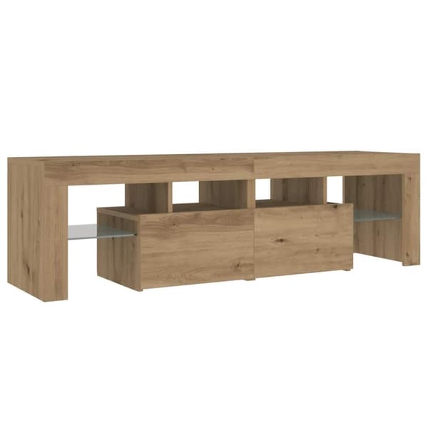 vidaXL TV-benk med LED-lys artisan eik 140x36,5x40 cm konstruert tre