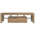 Miniatyrbilde 8 av 11: vidaXL TV-benk med LED-lys artisan eik 140x36,5x40 cm konstruert tre