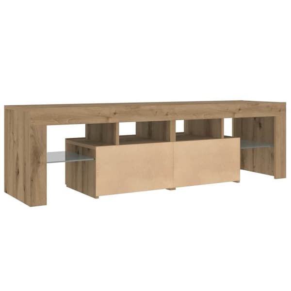 vidaXL TV-benk med LED-lys artisan eik 140x36,5x40 cm konstruert tre