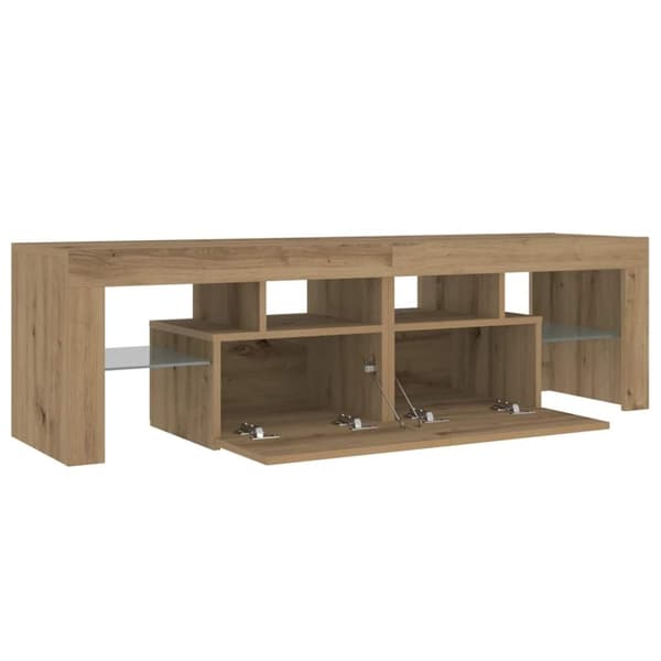 vidaXL TV-benk med LED-lys artisan eik 140x36,5x40 cm konstruert tre