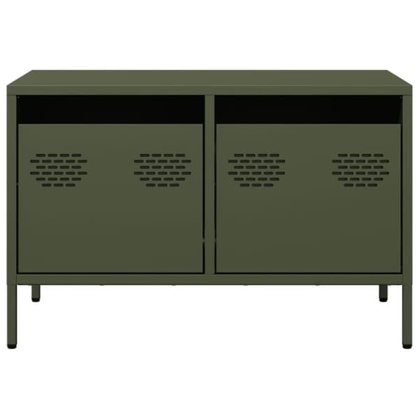 vidaXL TV-benk olivengrønn 68x39x43,5 cm kaldvalset stål
